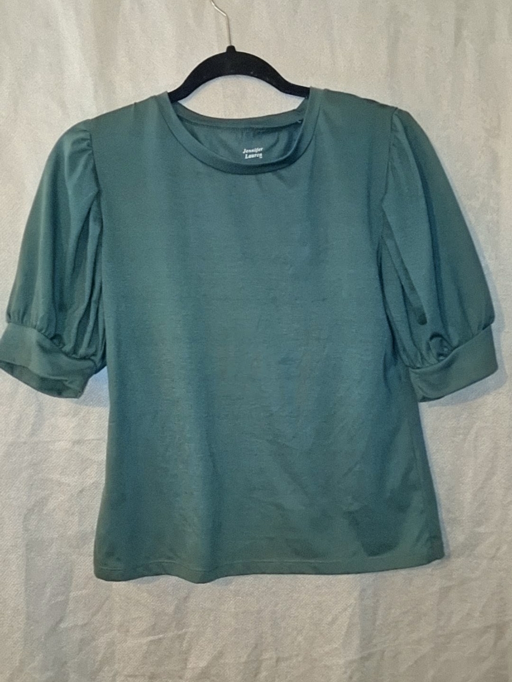 LC Lauren Conrad Teal Green Puff Sleeve Tee